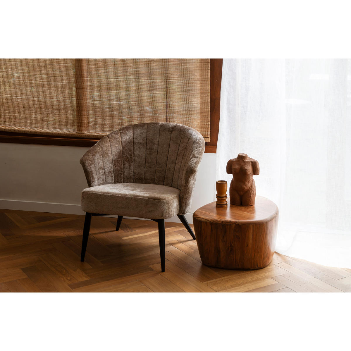 COUCHTISCH Ayla Organisch - Braun, Metall (58/45/28cm) - Dutchbone