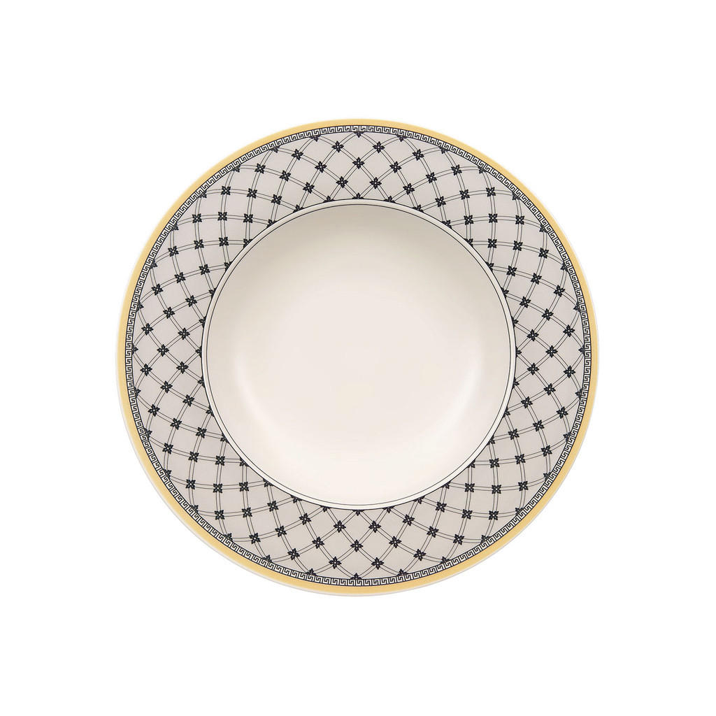SUPPENTELLER Audun Promenade weiß-grau-gelb ø 24,2 cm 6er Set - Gelb/Weiß, Keramik (24.2cm) - Villeroy & Boch