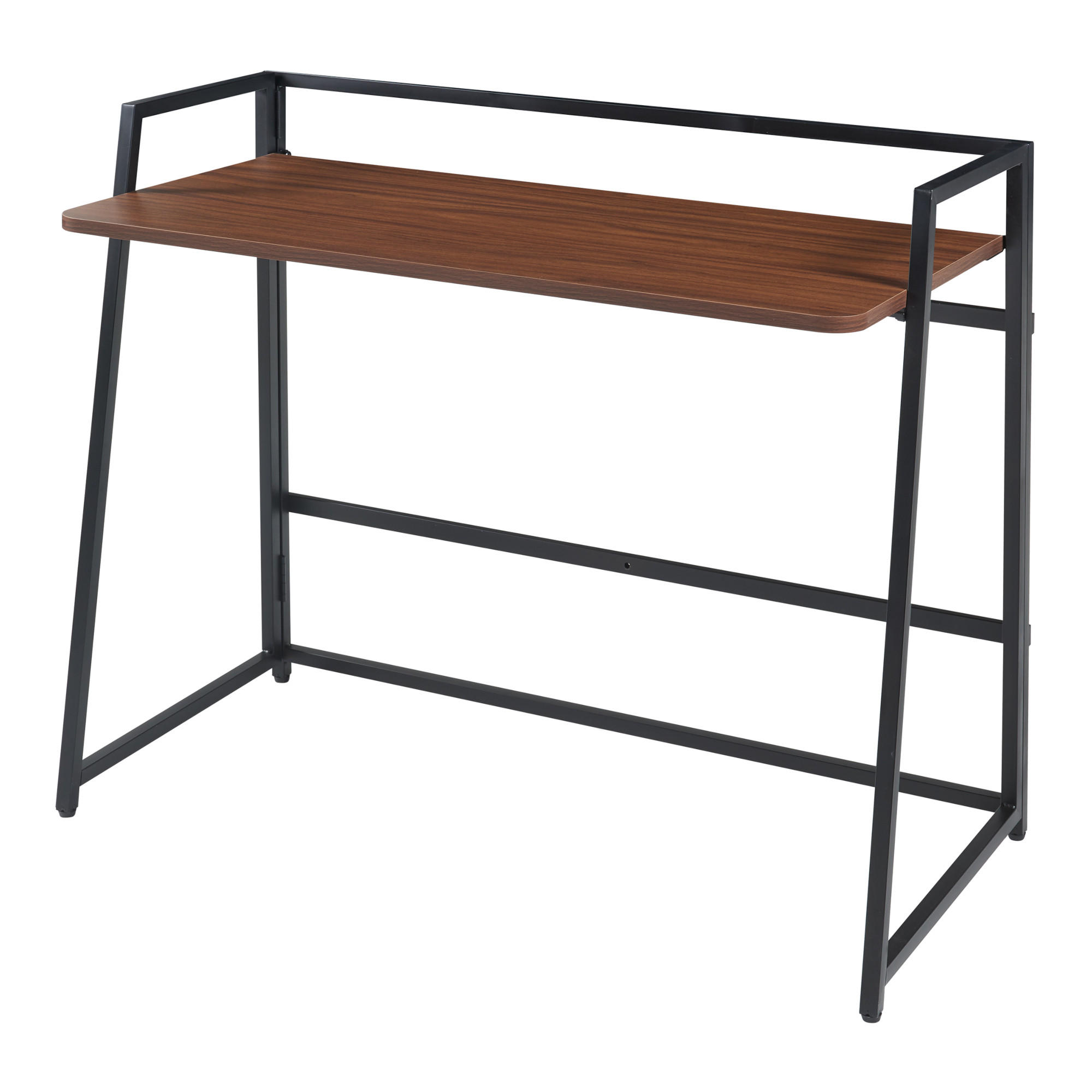 SCHREIBTISCH klappbar Ringerike - Walnussfarben/Schwarz, Holzwerkstoff/Metall (104.5/53/85.5cm) - [en.casa]