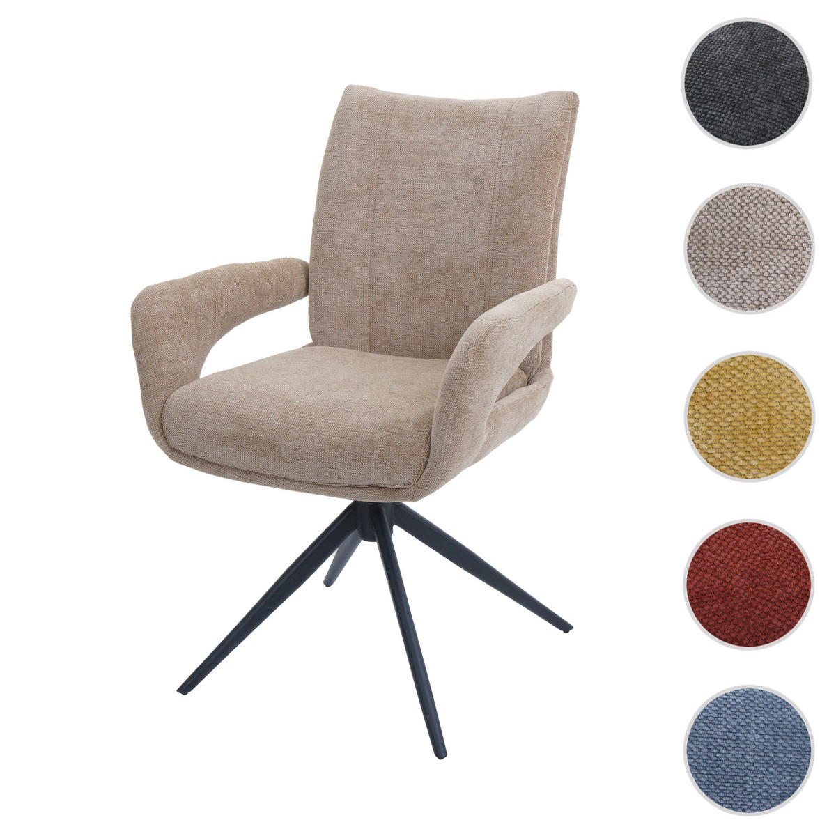 JEDÁLENSKÁ stolička hnedá - svetlohnedá/hnedá, textil (60/90/60cm) - MCW