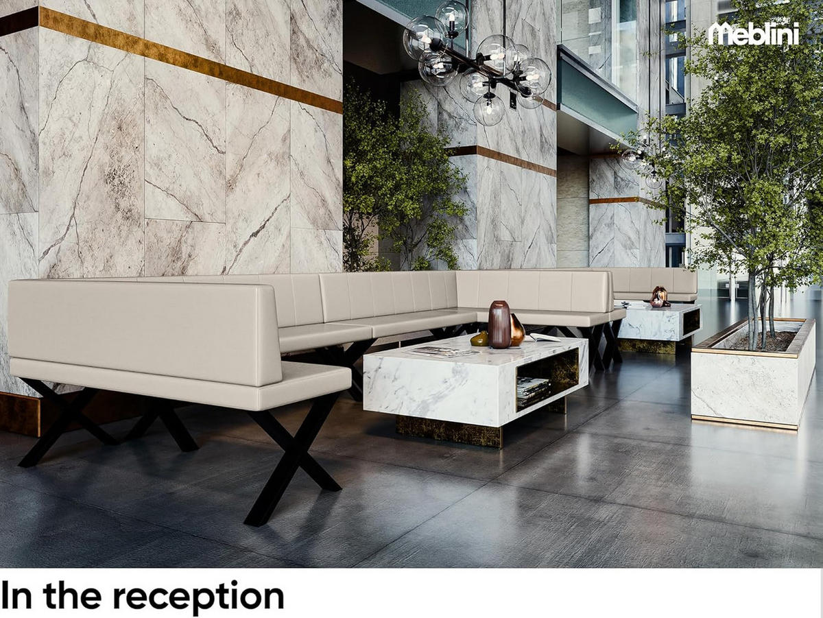 ECKBANK PETER_X - Beige, Leder (142/196cm) - Meblini