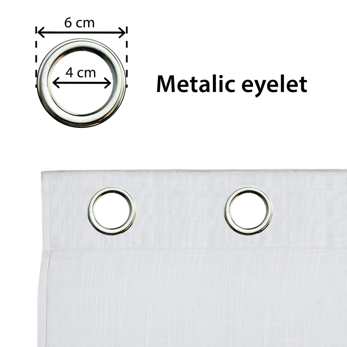 VORHANG MIT ÖSEN – lichtdurchlässig Weiß, 280X300 - Weiß, Kunststoff (280/300cm) - STORESDECO