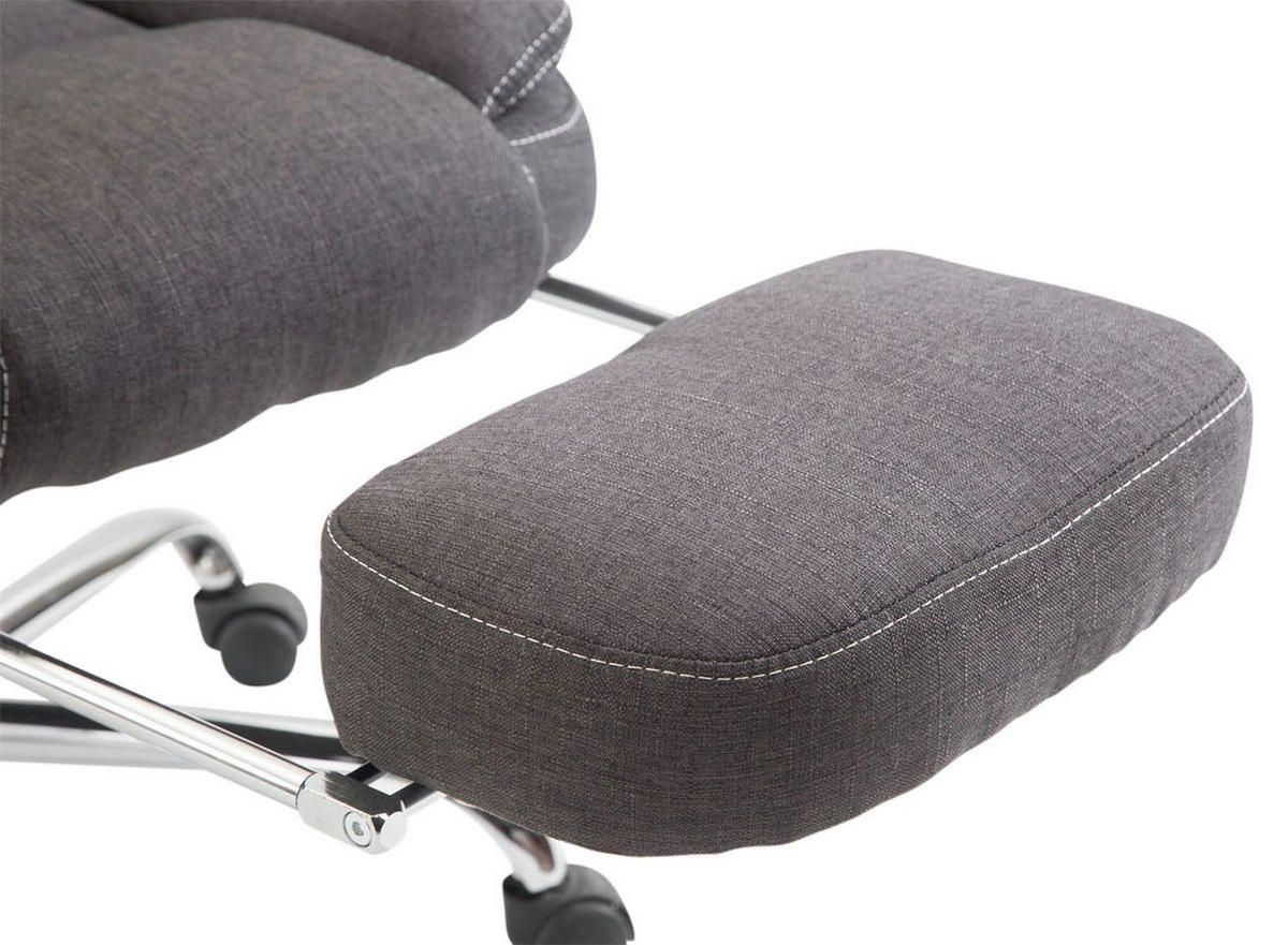 CHEFSESSEL Stoff Dunkelgrau - Chromfarben/Dunkelgrau, Textil/Metall (67/114/64cm) - CLP