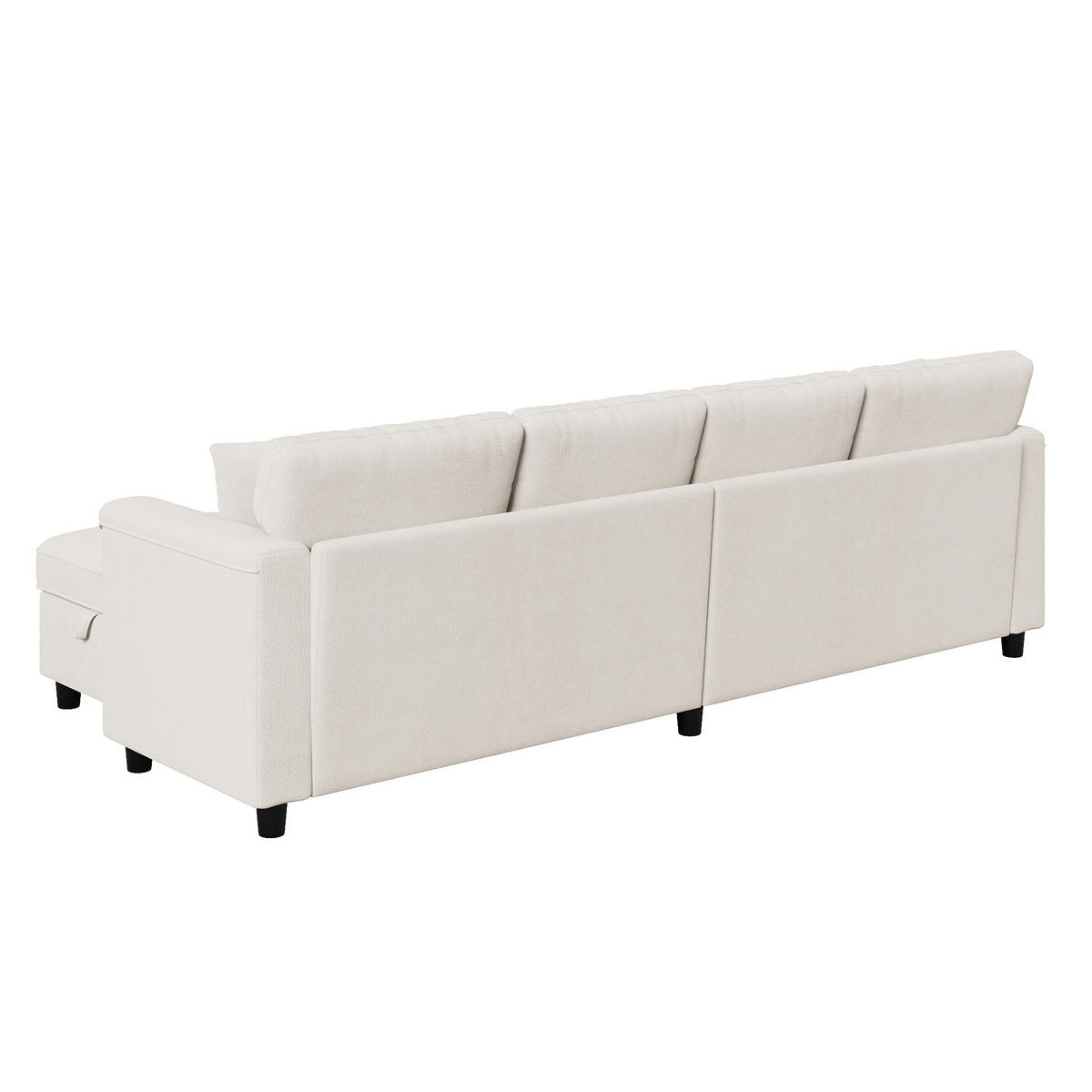 WOHNLANDSCHAFT Modular umwandelbar L-/U-Form mit 2 Stauraumhockern, DE-42506, Beige - Beige, Metall (261/82/134cm) - ComfortXL