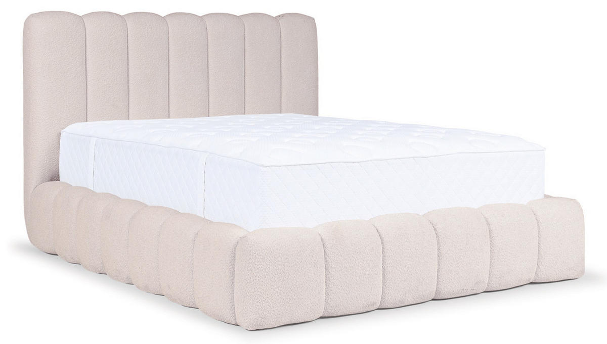 POLSTERBETT Cande Hellbeige 140x200 cm - Ecru/Schwarz, Kunststoff/Textil (140/200cm) - Selsey