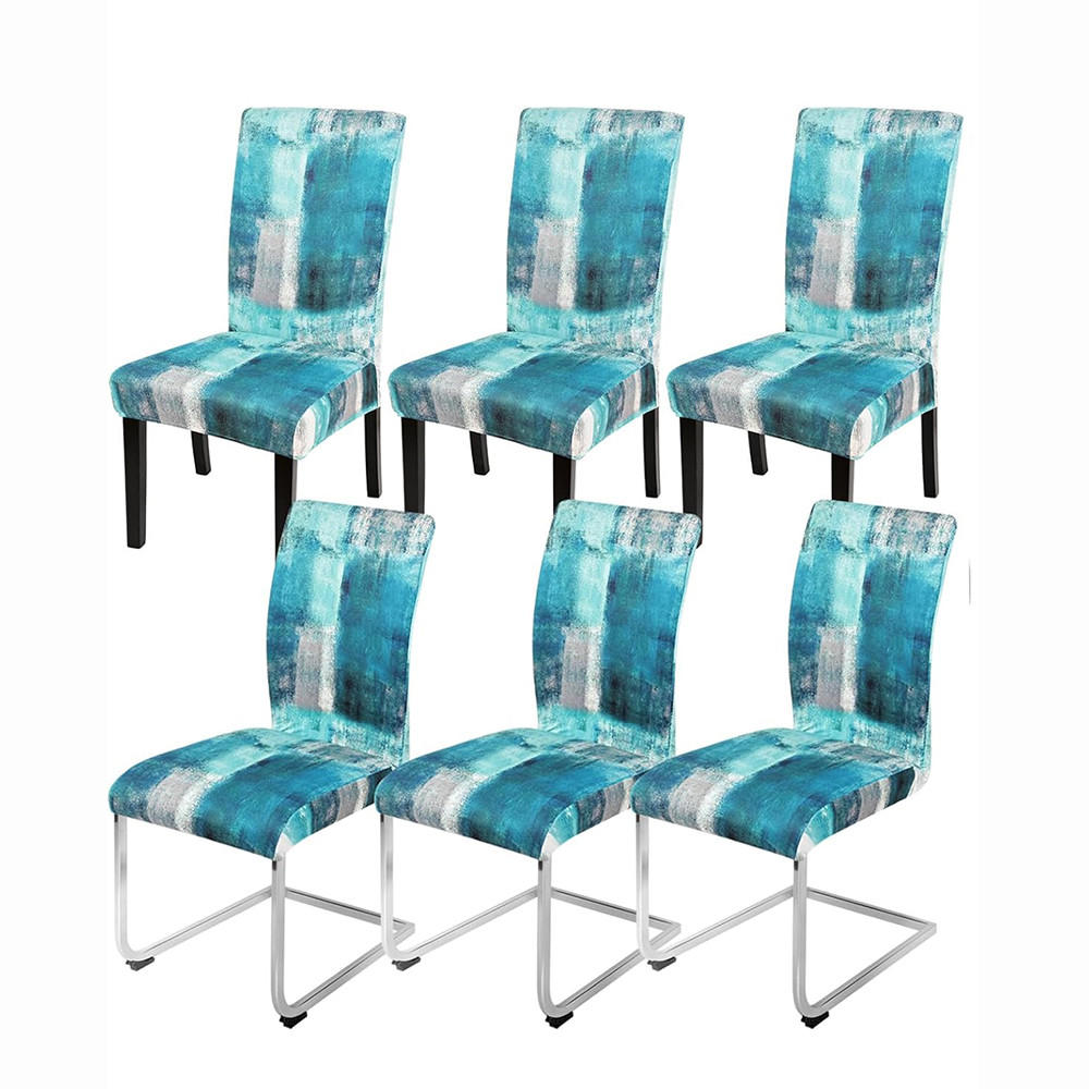 STUHLHUSSE Stretch Waschbar(6-tlg. Set) - Grün, Textil (15/25cm) - Kaket