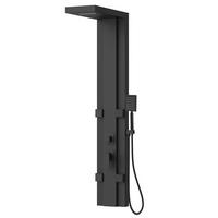 DUSCHPANEEL Arden mit Mischbatterie Schwarz Aluminium - 135 x 22 cm - Schwarz, Holz (22/135/7cm) - Badplaats