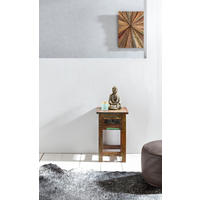 BEISTELLTISCH RESI Recyceltes Mangoholz - Braun, Holz (30/30/50cm) - tinkaro