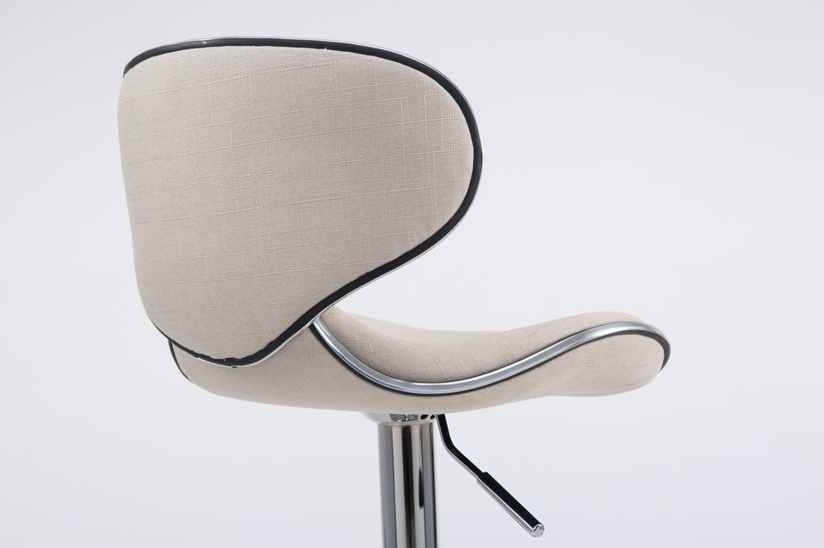 BARHOCKER 2er Set Stoff creme - Chromfarben/Creme, Textil/Metall (46/88/49cm) - CLP