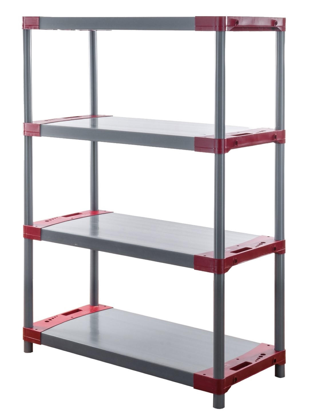 KUNSTSTOFFREGAL GREY BEAR Low 138x110x46cm Fachlast 120kg Grau-Rot - Rot, Kunststoff (110/138/46cm) - PROREGAL