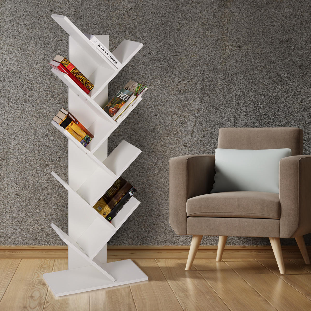 BÜCHERREGAL Weiß - Weiß, Holzwerkstoff (25/140/50cm) - ML-DESIGN