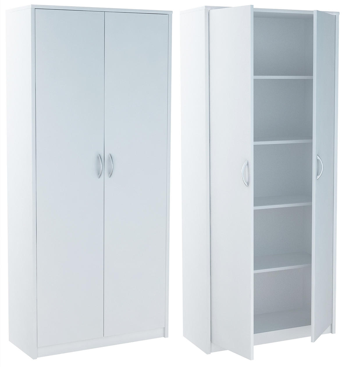 BÜCHERREGAL R5 Weiß 74/35/180 cm 2 Türen - Weiß, Holzwerkstoff (74/180/35cm) - Matkam Möbel