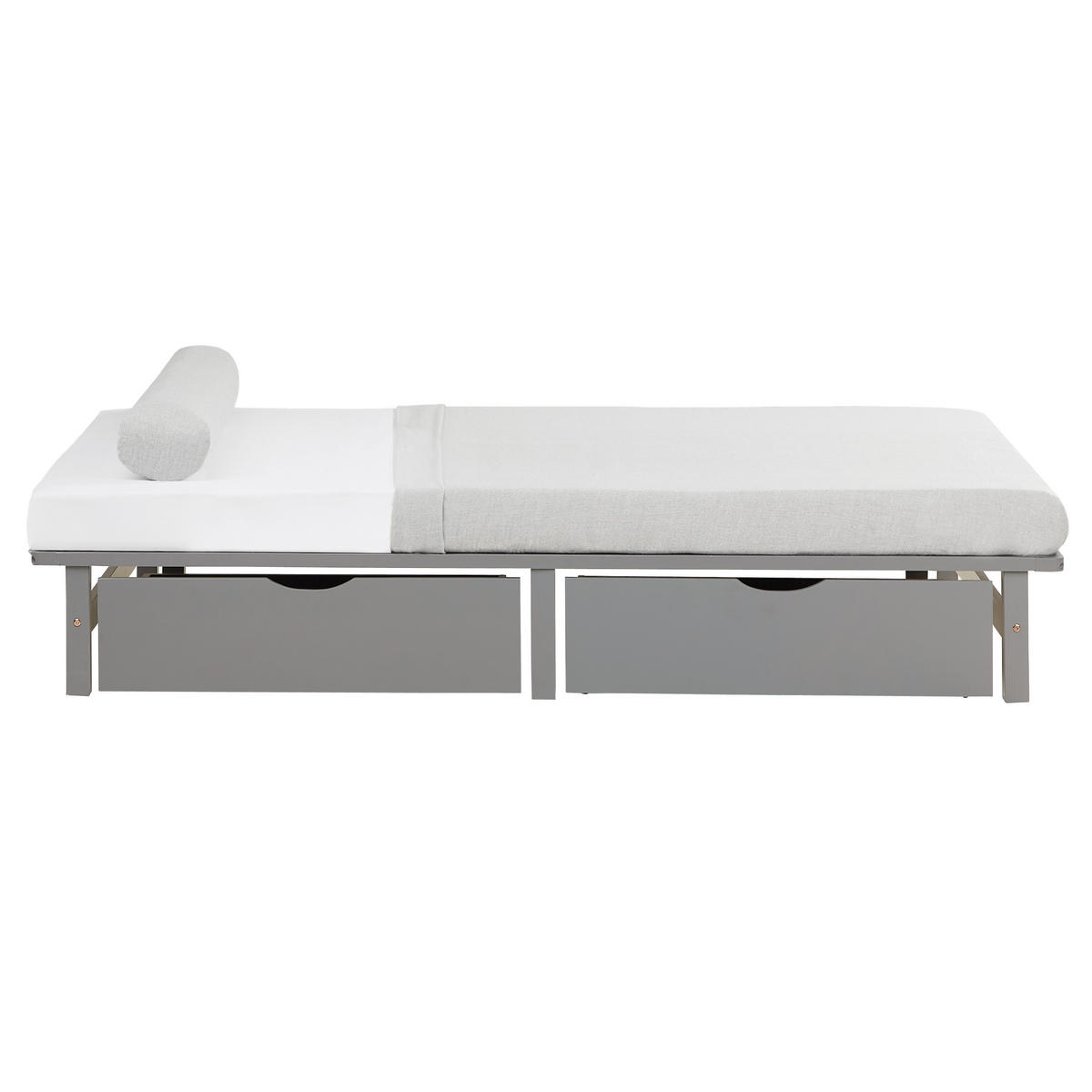 STAURAUMBETT mit Matratze 140/200 cm grau - Grau, Holz (140/200cm) - Homestyle4u