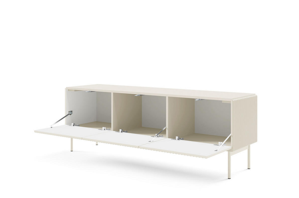 TV-LOWBOARD MUTI 147 cm Kaschmir - mit Riffel-Fronten und Push-to-Open - Kaschmir, Holz/Holzwerkstoff (147/51/40cm) - Ravio
