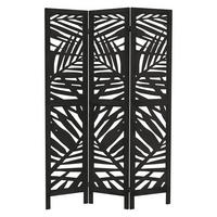 PARAVÁN, 3dílný, Kyoto, 170 × 121 cm, černý, ze dřeva - černá, dřevo (121/170/2cm) - ML-DESIGN