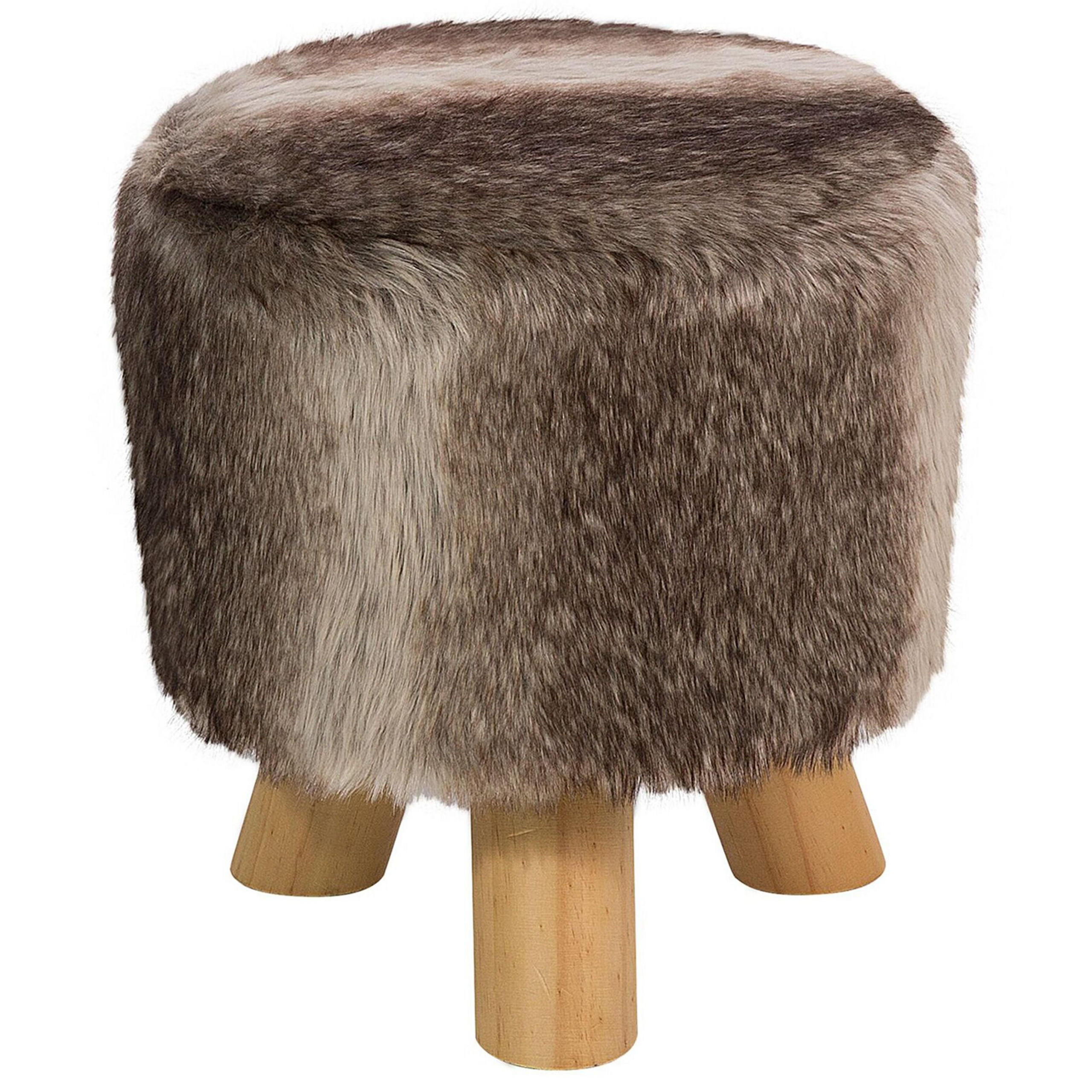HOCKER Topeka 33/33/35 cm - Braun, Kunststoff/Textil (33/35/33cm) - Beliani