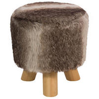 HOCKER Topeka 33/33/35 cm - Braun, Kunststoff/Textil (33/35/33cm) - Beliani