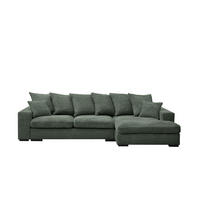 ECKSOFA Mit Schlaffunktion Und Bettkasten Couch L-form Gabon Stoff Zoom Grün Rechts - Grün, Holz (285/155cm) - Kaiser Möbel