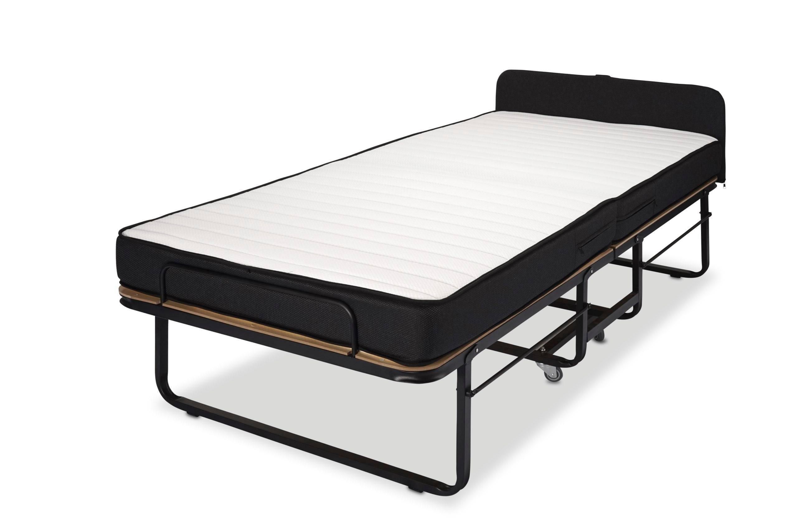 GÄSTEBETT GB100 - 90x200 cm mit Federkern Matratze - Schwarz, Metall (90/200cm) - BED BOX