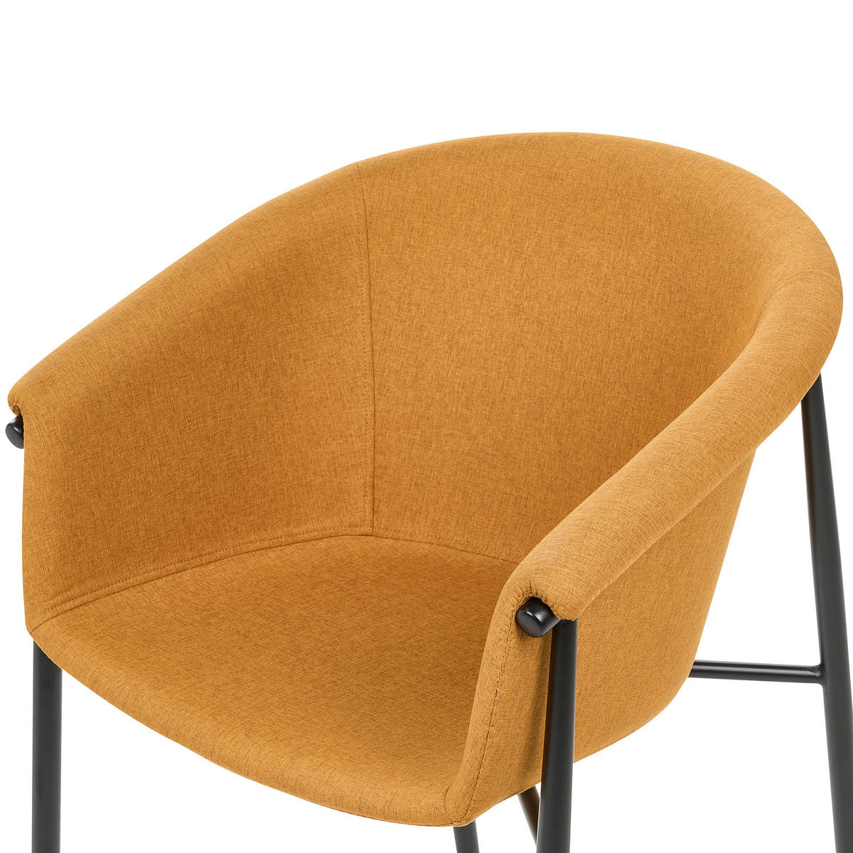 ESSZIMMERSTUHL 2er-Set Polyester Orange Ames - Orange, Textil/Metall (57/80/56cm) - Beliani