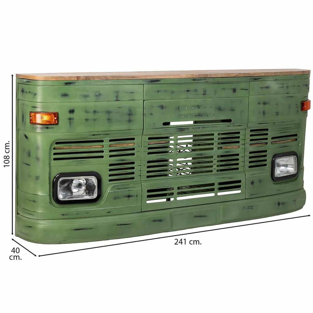 WEINREGAL, grün, 241x40x108cm - Grün, Metall (241/108/40cm) - Wanderlust