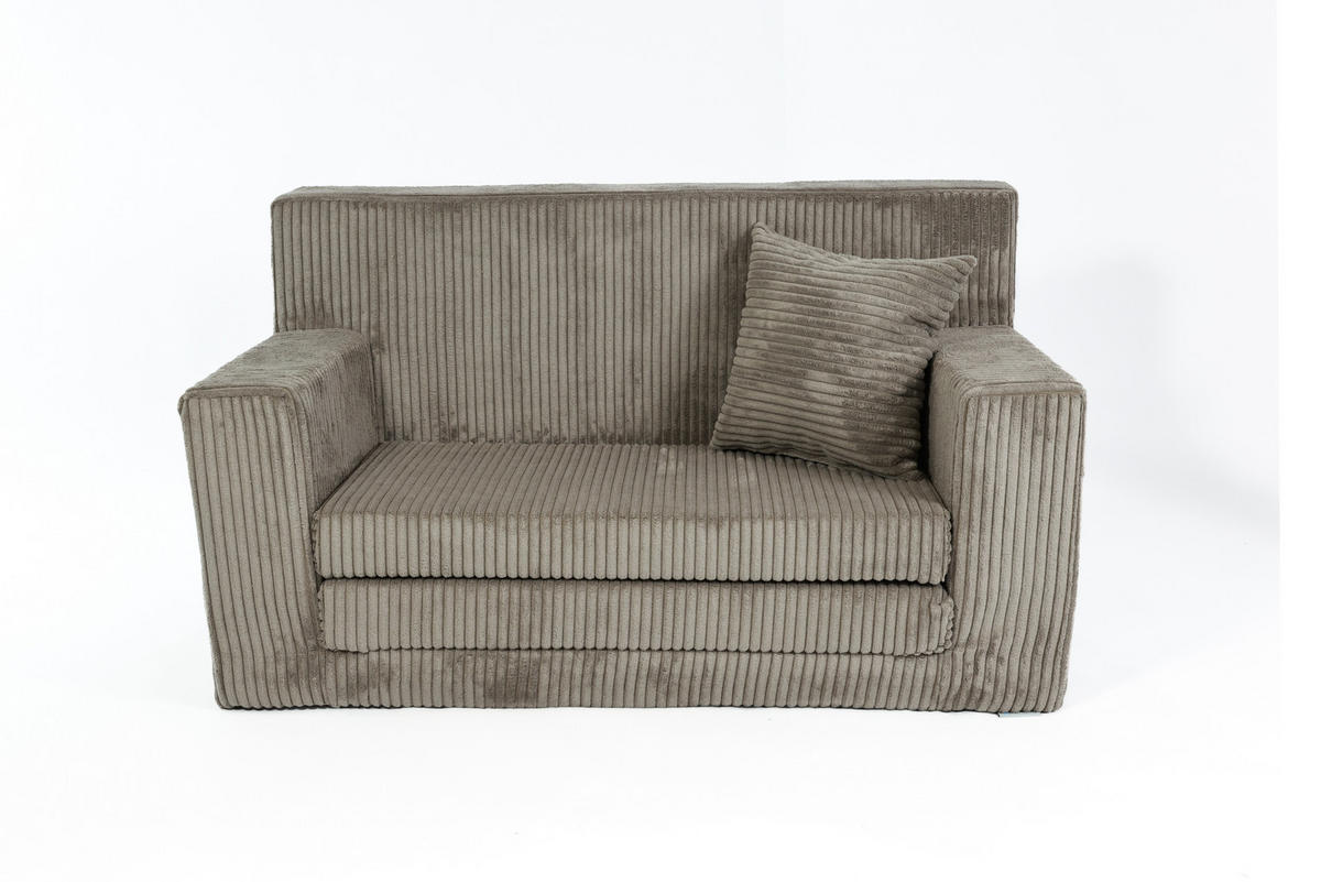 KINDERSOFA aus Kuschel-Cord in Braun - Braun, Textil (83/47/43cm) - Fortisline
