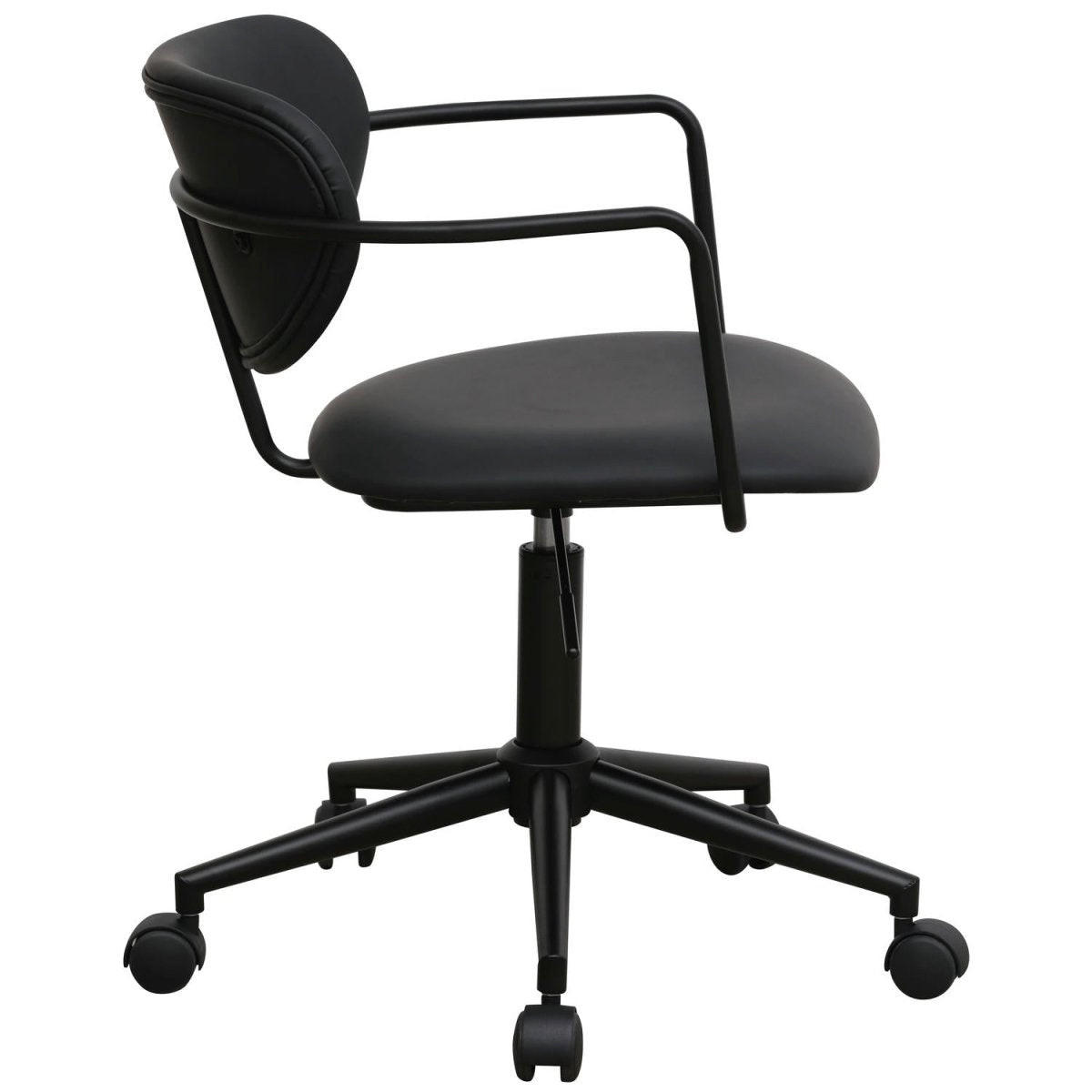 DREHSTUHL höhenverstellbar in Kunstleder Schwarz - Schwarz, Textil/Metall (54/71/57cm) - Furnhouse