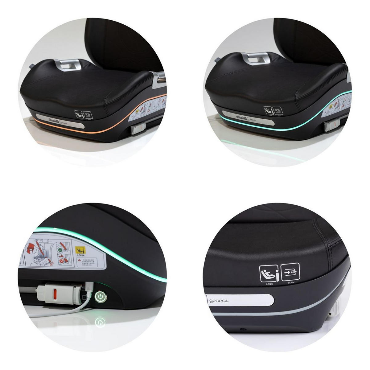 SITZERHÖHUNG Genesis Smart schwarz i-Size 125-150 cm Isofix Kühlung Heizung - Schwarz, Kunststoff (46/42/40cm) - Chipolino