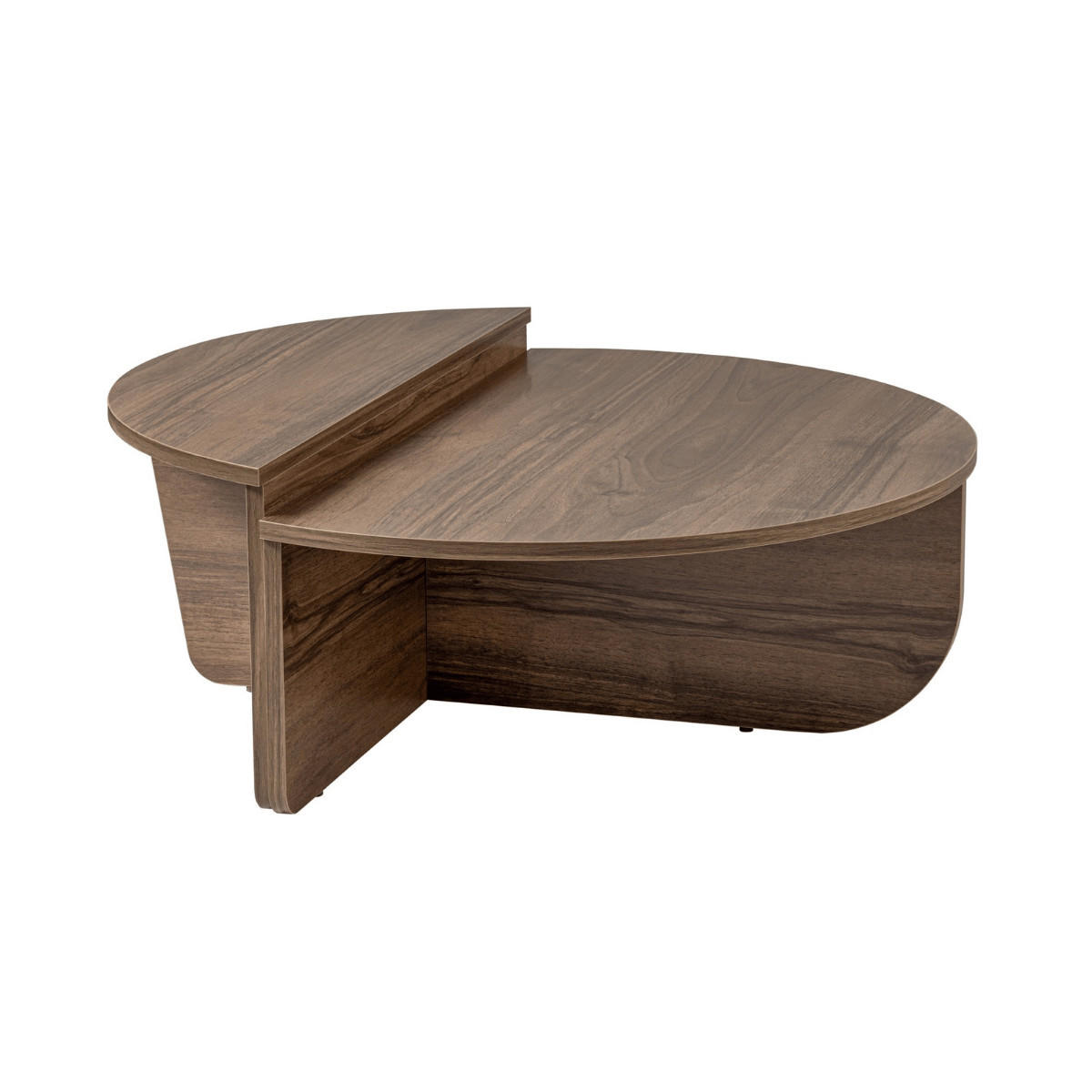 COUCHTISCH (2er-Set) orion 90/90/35 cm - Nussbaumfarben, Holzwerkstoff (90/90/35cm) - Calicosy