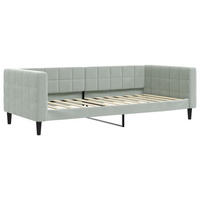 TAGESBETT Hellgrau 90/200 Cm Samt - Grau, Holz (90/200cm) - vidaXL