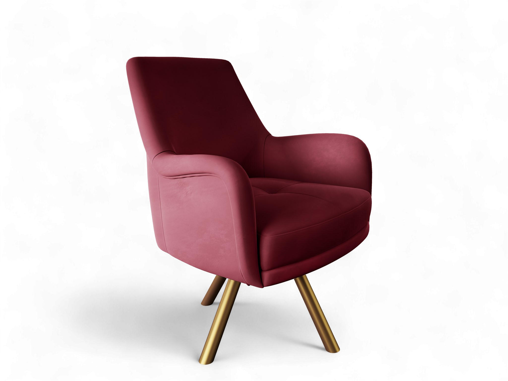 SESSEL Valerie In Elisa Velvet - Rot, Holzwerkstoff/Textil (74/100/92cm) - Fun Möbel