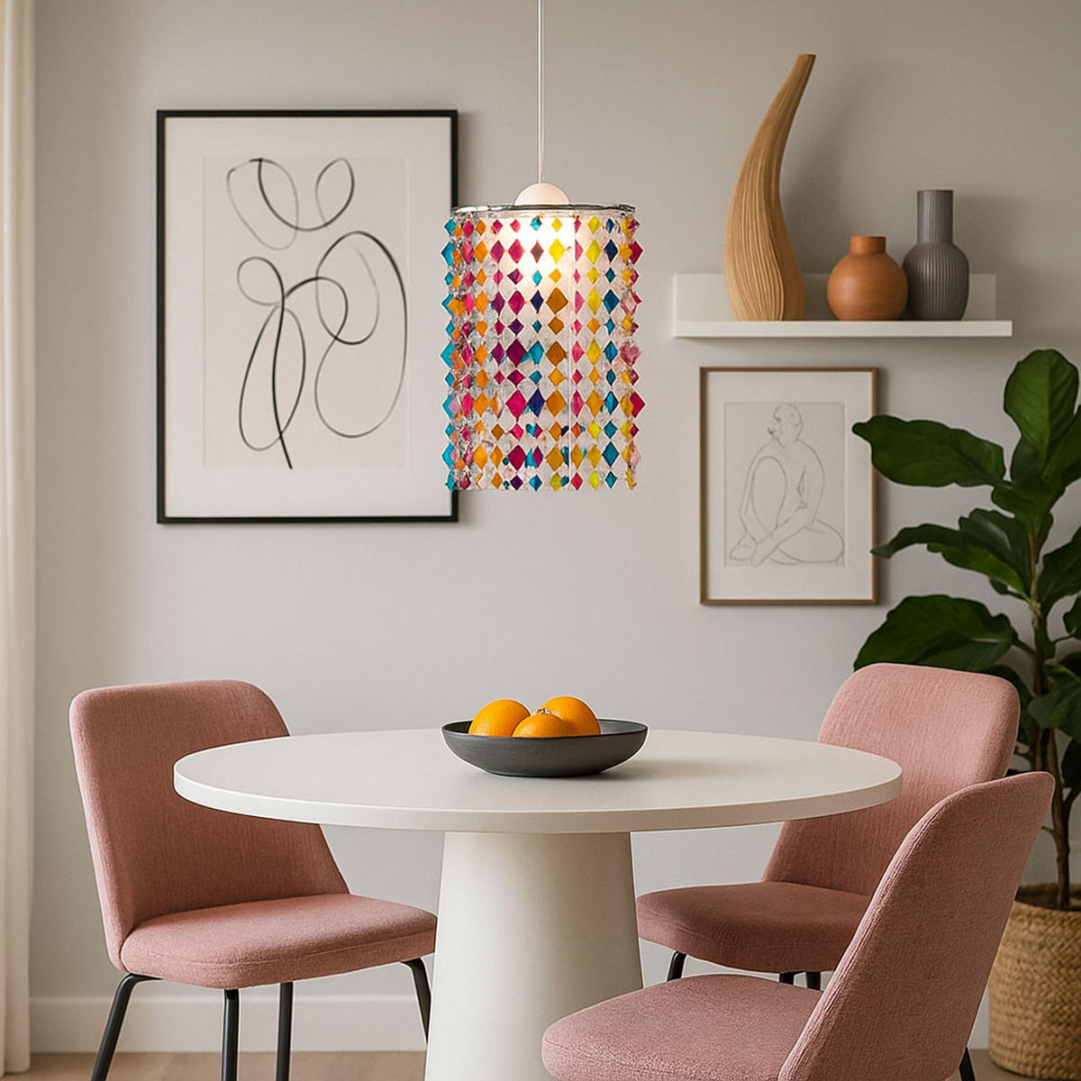 LED HÄNGELAMPE Metall Bunt - Multicolor, Metall (22.5/22.5/36cm)