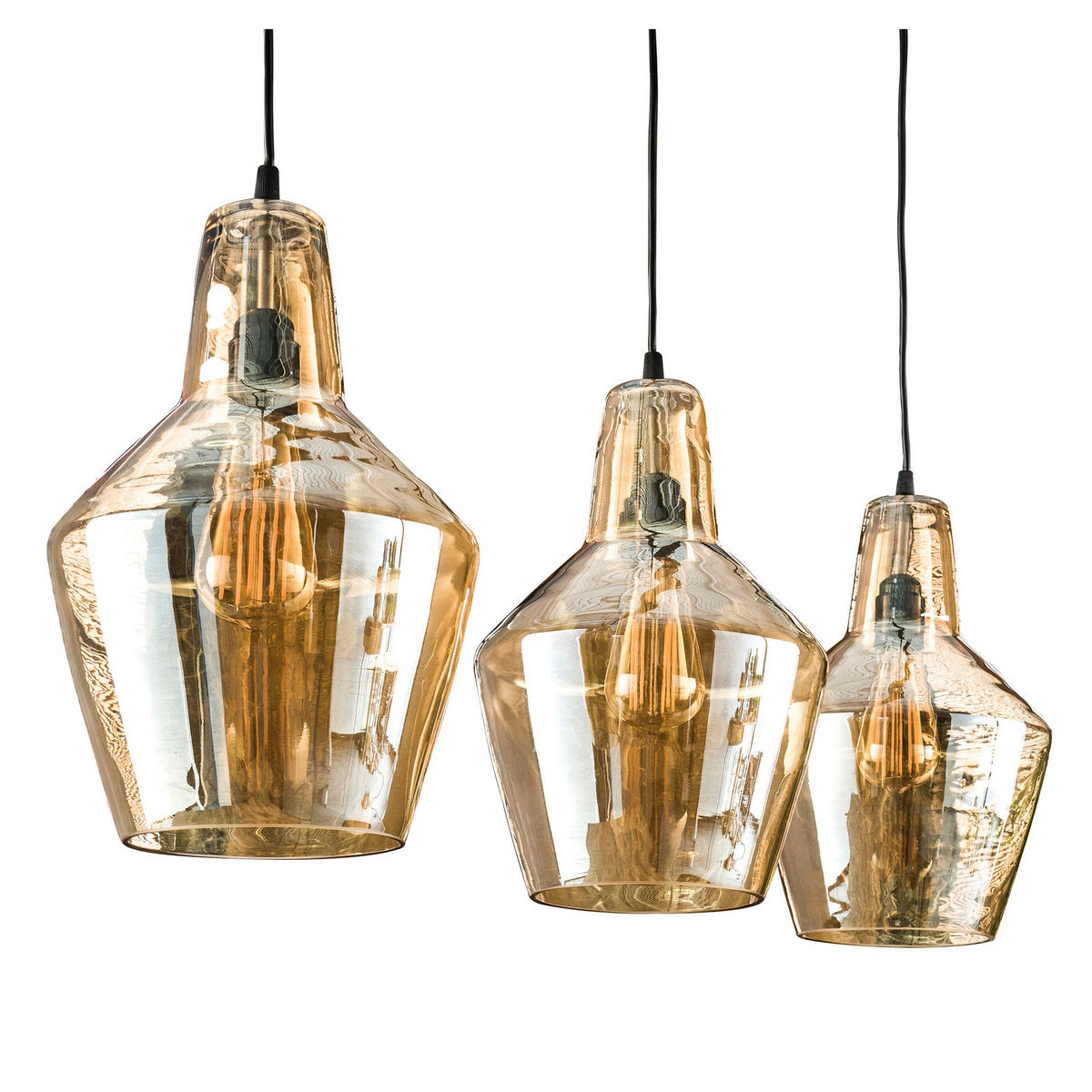 HÄNGELEUCHTE Bernstein Gold 112/25/ 150 cm - Goldfarben, Glas (112/25/150cm) - Hoyz Collection
