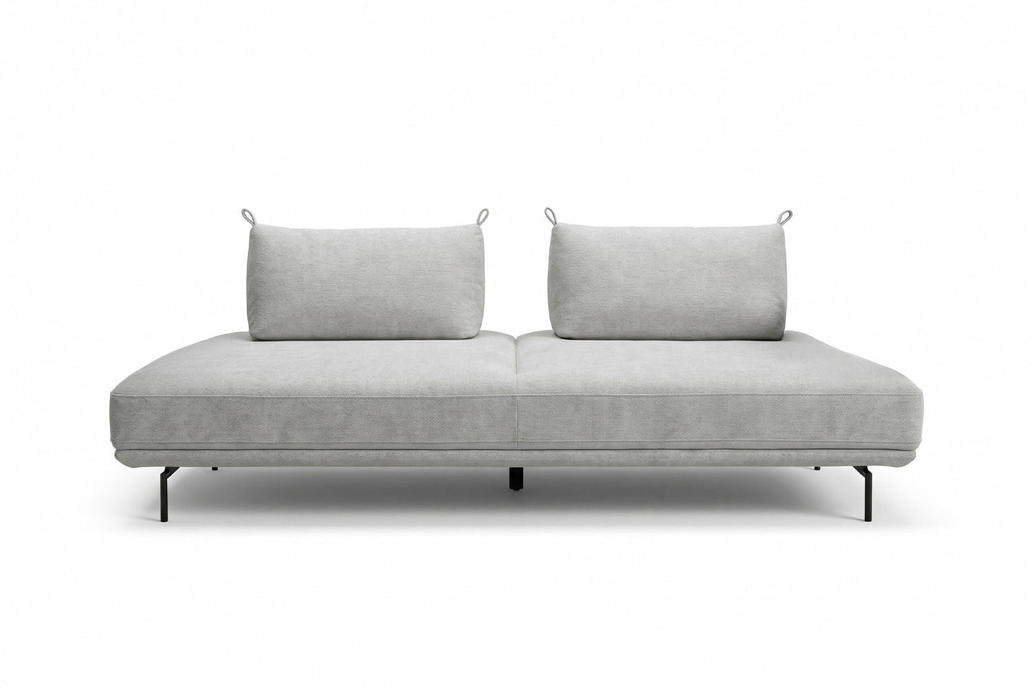 SCHLAFSOFA CANE Grau Webstoff - Schwarz/Grau, Textil/Metall (210/80/100cm) - KAWOLA