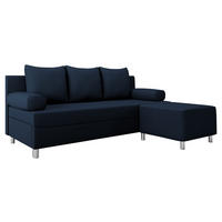 SCHLAFSOFA Dover mit Polsterhocker - Chromfarben/Blau, Holz/Kunststoff (192/80cm) - MIRJAN24