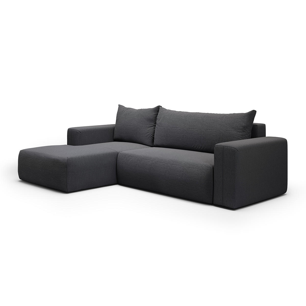 ECKSOFA Bliss 3 Sitzplätze Dunkelgrau - Grau, Holz (268/163cm) - Petits-meubles