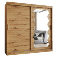 SCHWEBETÜRENSCHRANK 200/200/62 2-türig - Silberfarben/Eiche Artisan, Holz (200/200/62cm) - MÖBEL KRYSPOL