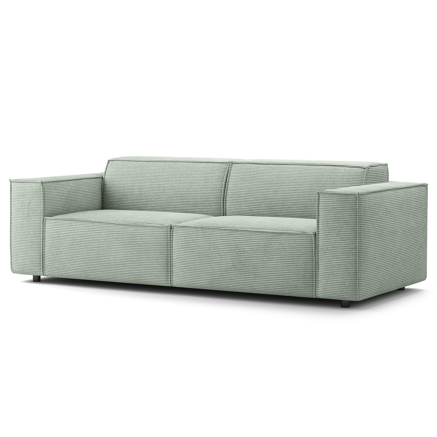 2,5-SITZER SOFA - Schwarz/Mintgrün, Kunststoff/Textil (223/70/96cm) - home24