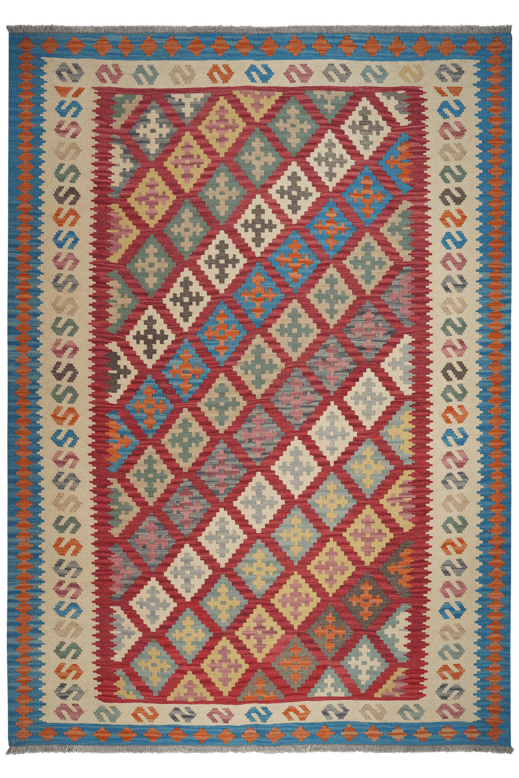 KELIM-TEPPICH handgewebt Gashgai Rot 297/210 cm Schurwolle - Rot, Textil (210/297cm) - Looma