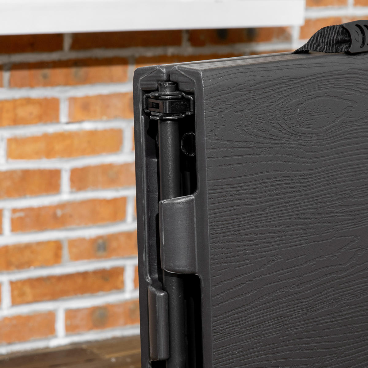 GARTENTISCH, Dunkelgrau, Stahl, HDPE - Dunkelgrau, Kunststoff/Metall (118/60/74cm) - Outsunny