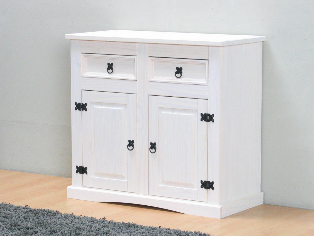 SIDEBOARD weiß - Weiß, Holz/Textil (92/84/44cm) - ebuy24