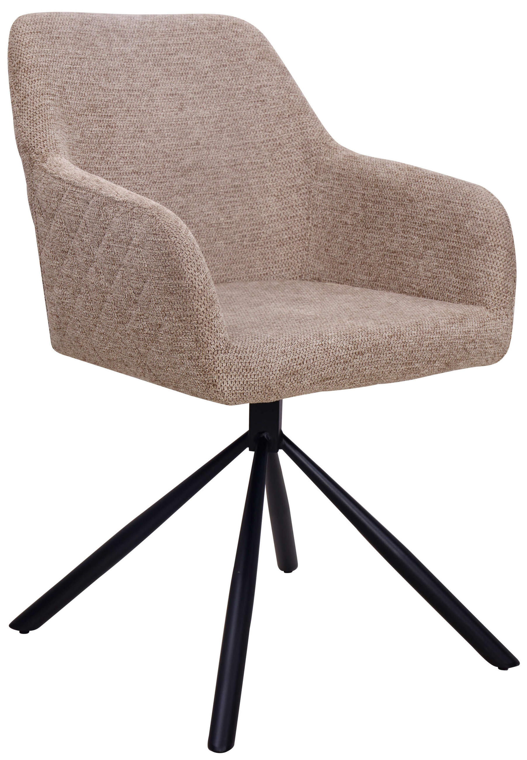 ESSZIMMERSTUHL Cuneo - Schwarz/Braun, Textil/Metall (56/85/60cm) - Mr. Deko