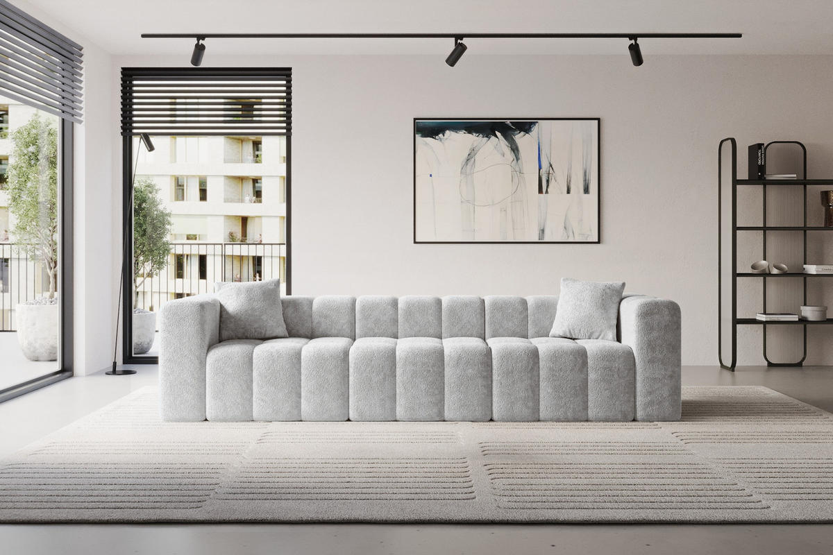 POHOVKA 3-MÍSTNÁ DONY-3 315x90x71 cm Šedá Žinylka - šedá/černá, kompozitní dřevo/textil (315/71/90cm) - ALTDECOR