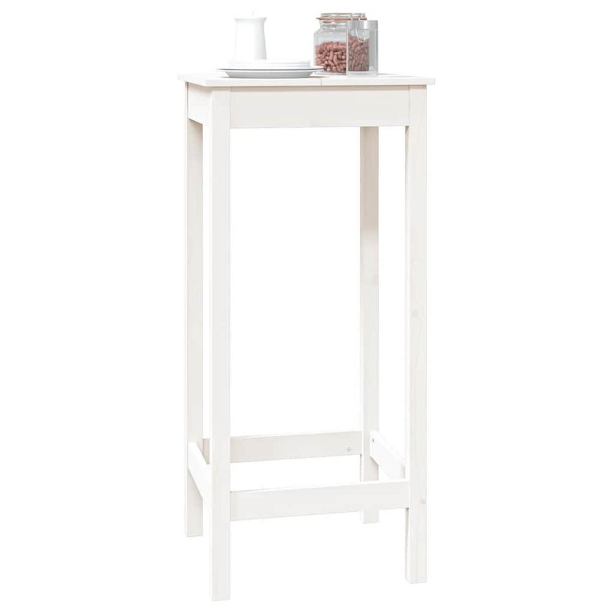 BARTISCH Weiß 50x50x110 cm Massivholz Kiefer - Weiß, Holz (50/50/110cm) - furnicato