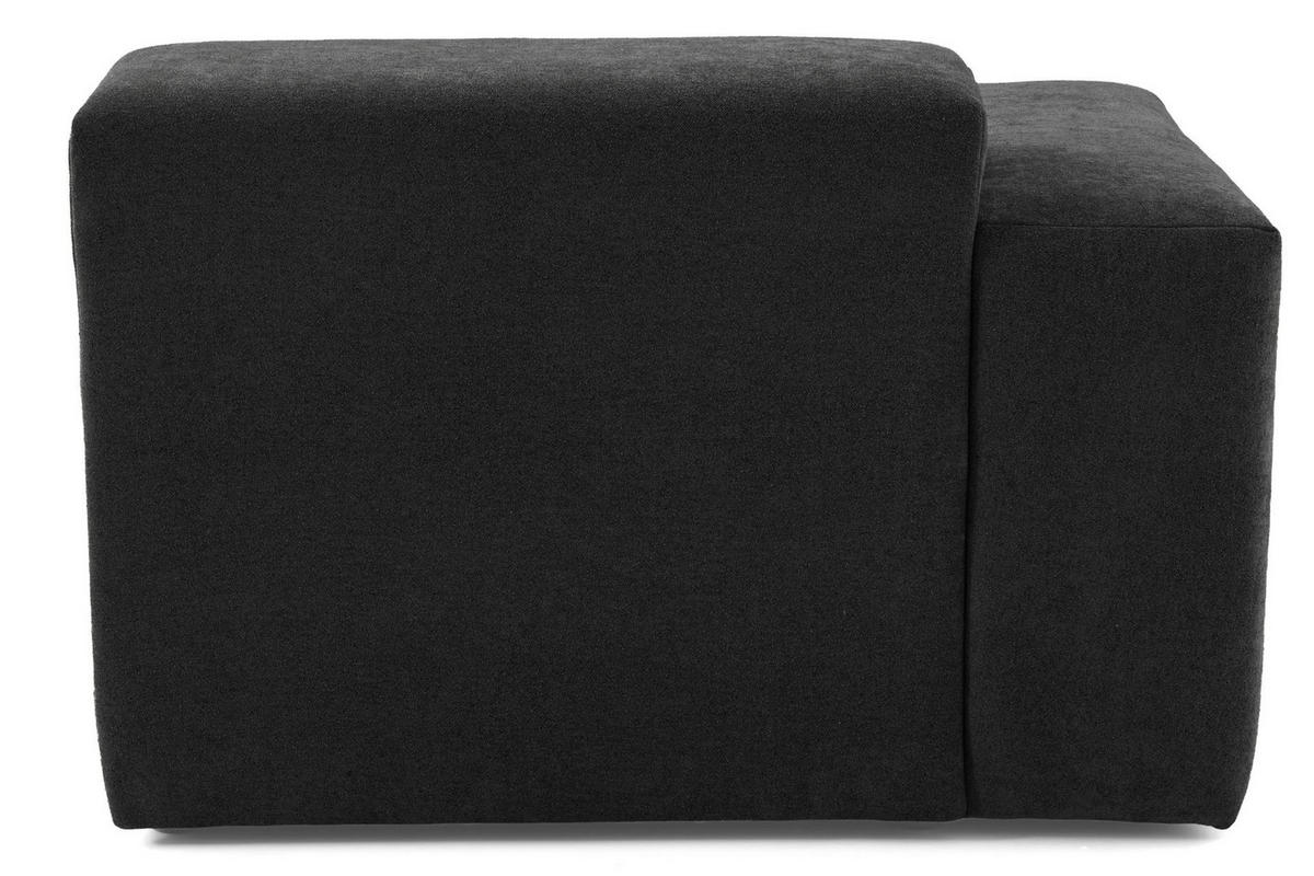 3-SITZER modulares Sofa HEAVEN SET 1 Rechts, Breite 255 cm Webstoff Schwarz - Schwarz, Holz/Kunststoff (102/71/255cm) - Muffo