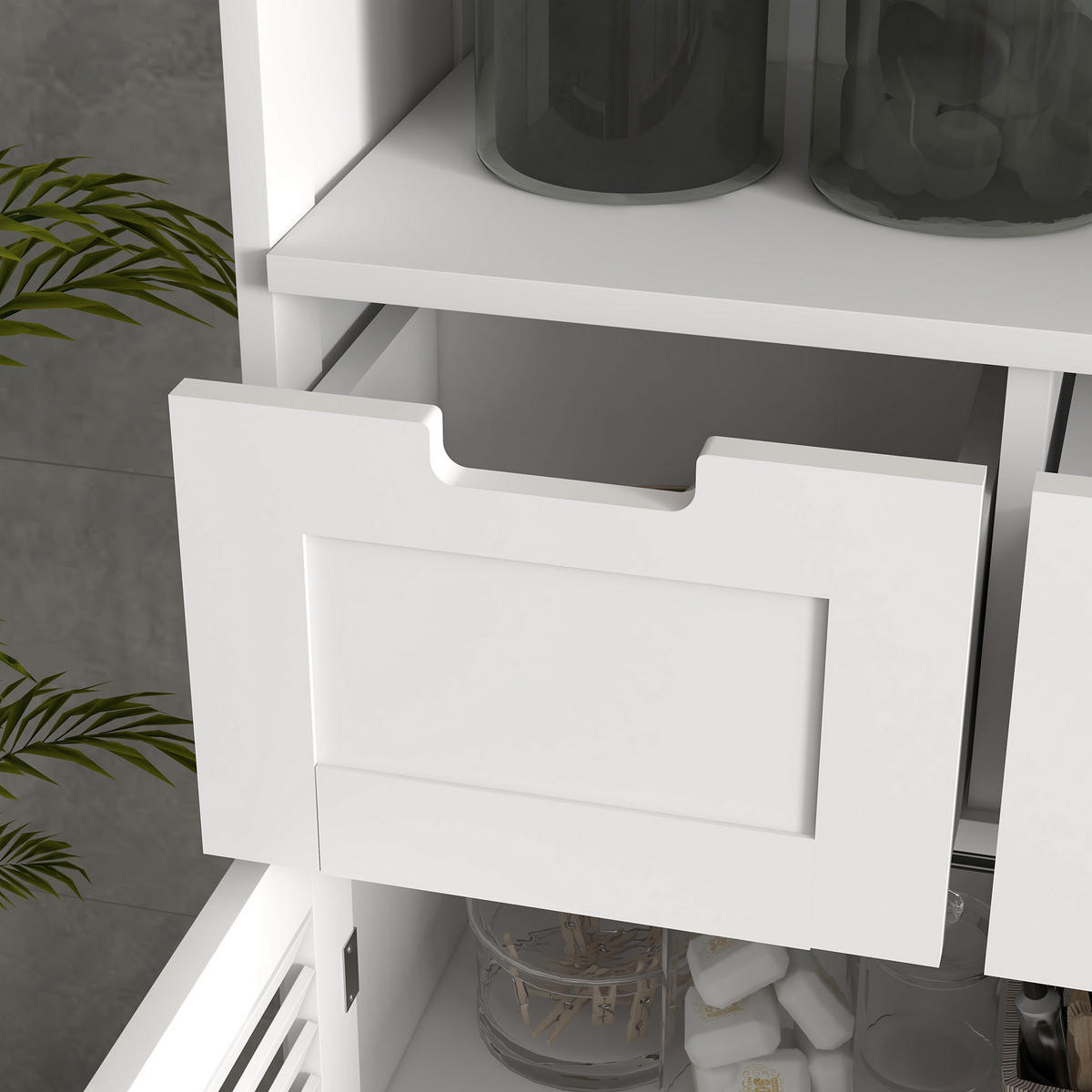 MIDISCHRANK DE-12410 61/30,5/110 cm Weiß - Weiß, Holzwerkstoff (30.5/109.5/61cm) - ComfortXL