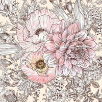 FOTOTAPETE Blumen 300 x 280 cm - Pink, Papier (300/280cm) - Sanders & Sanders