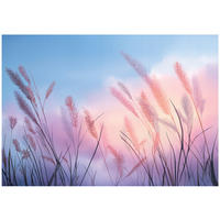 FOTOTAPETE Pampasgras Himmel Blau 200x140 cm - Multicolor, Papier (200/140cm) - Wallarena