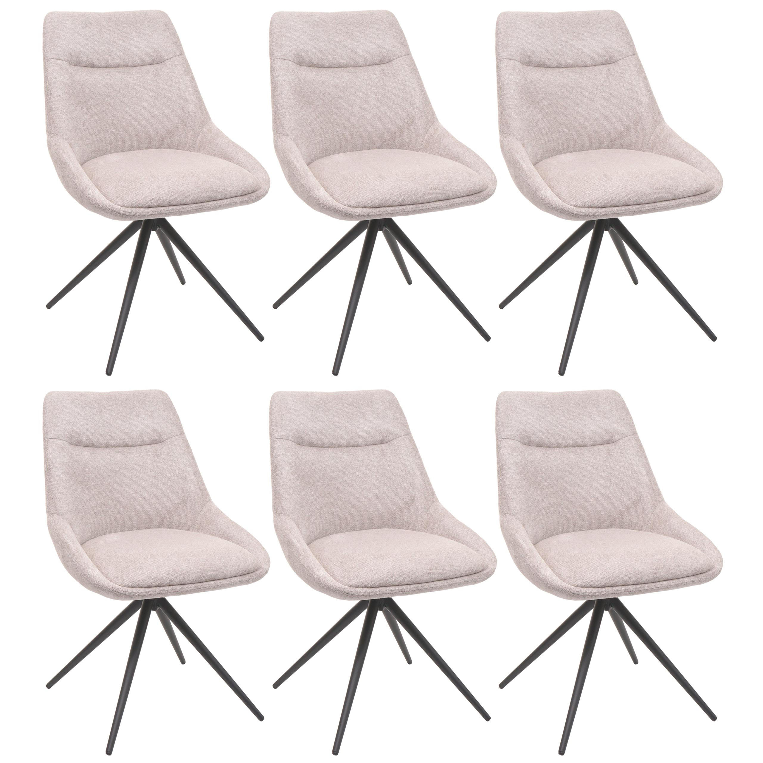 ESSZIMMERSTUHL Beige 6er-Set - Beige, Textil (51/86/60cm) - MCW