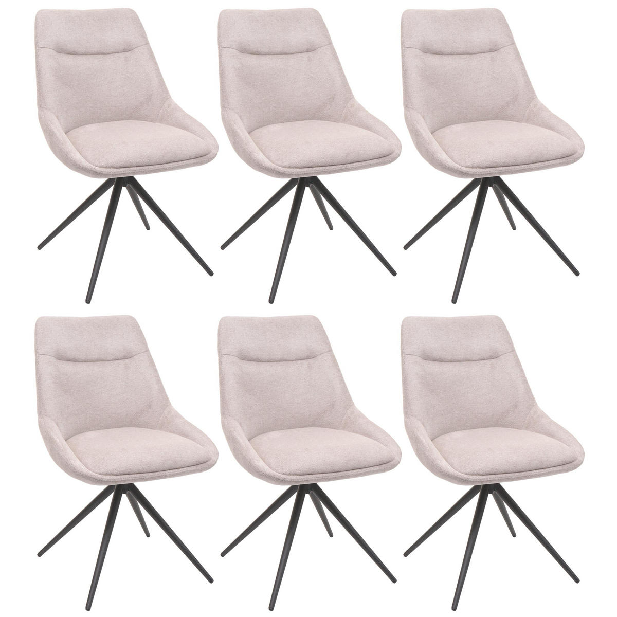 ESSZIMMERSTUHL Beige 6er-Set - Beige, Textil (51/86/60cm) - MCW